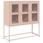 vidaXL Buffet rose 100 5x39x107 cm acier laminé à froid