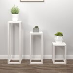 vidaXL Ensemble de supports pour plantes 3Pièces Blanc Bois de pin massif