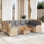 vidaXL Salon de jardin avec coussins 7 Pièces beige résine tressée