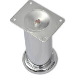 vidaXL 4 Pièces Pieds ronds de canapé Chrome 180 mm