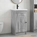 vidaXL Meuble de salle de bain avec évier Sonoma gris