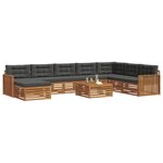 vidaXL Ensemble de canapés d'extérieur 9 pc Naturel et Anthracite