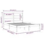 vidaXL Cadre de lit sans matelas blanc 140x200 cm bois de pin massif