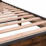 vidaXL Cadre de lit chêne fumé 120x200 cm bois d'ingénierie et métal