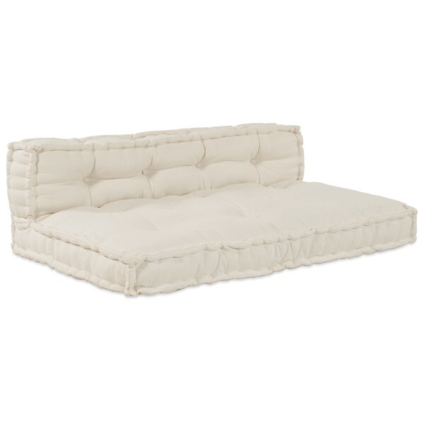 vidaXL Coussin de canapé sur palette 2 Pièces Crème tissu