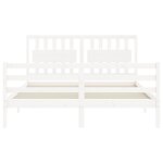 vidaXL Cadre de lit avec tête de lit blanc 160x200 cm bois massif