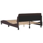 vidaXL Cadre de lit sans matelas marron foncé 140x200 cm tissu