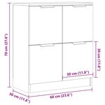 vidaXL Buffet vieux bois 60x30x70 cm bois d'ingénierie