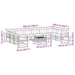 vidaXL Ensemble de canapés d'extérieur 11 Pièces Blanc et anthracite