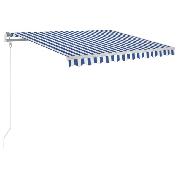 Vidaxl auvent rétractable automatique 350x250 cm bleu et blanc