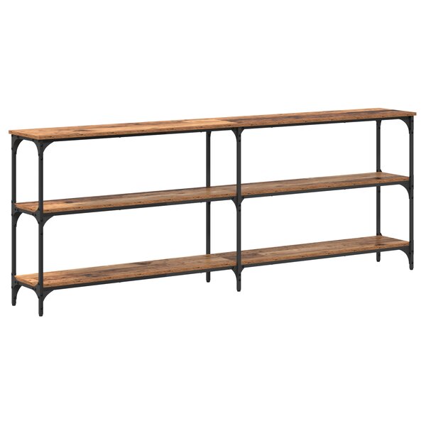 vidaXL Table console Bois vieilli 200x29x75 cm Bois reconstitué