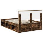 vidaXL Cadre de lit Chêne fumé 120 x 200 cm Pin massif
