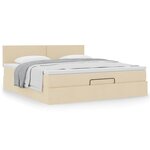 VidaXL Cadre de lit ottoman avec matelas crème 160x200 cm tissu