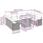 vidaXL Ensemble de canapé de jardin 10 Pièces Gris clair 100 x 55 x 73 cm