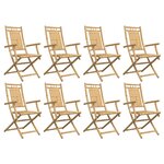 vidaXL Chaises pliables de jardin lot de 8 53x66x99 cm bambou