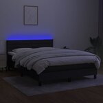 vidaXL Sommier à lattes de lit avec matelas LED Noir 140x200 cm Tissu