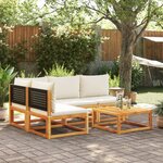 vidaXL Salon de jardin avec coussins 5 Pièces Bois d'acacia solide
