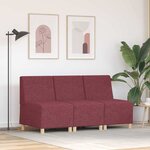 vidaXL Unité de Sofa Modulaire Sans Accoudoirs 3 Pièces Rouge bordeaux