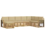 vidaXL Ensemble de canapés d'extérieur 8 pc Blanc et Beige Polyester