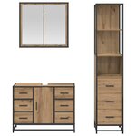 vidaXL Ensemble de mobilier de salle de bain 3 Pièces chêne artisanal