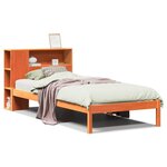 vidaXL Lit bibliothèque sans matelas cire marron 100x200 cm pin massif