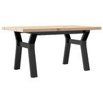 vidaXL Table basse cadre en Y 80x50x40 5cm bois de pin massif et fonte