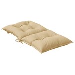 vidaXL Coussins de chaise à dossier bas lot de 2 beige mélangé tissu