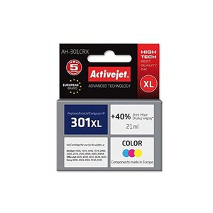 Cartouche d'encre AH-301CRX (remplacement HP 301XL CH564EE Couleur 21 ml ACTIVEJET