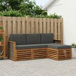 vidaXL Ensemble de canapés d'extérieur 4 pc Naturel et Anthracite