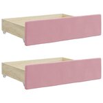 vidaXL Lit de jour avec gigogne et tiroirs rose 100x200 cm velours