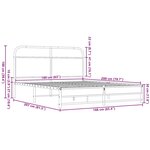 vidaXL Cadre de lit en métal sans matelas chêne marron 160x200 cm