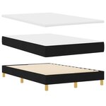 vidaXL Lit à ressorts et matelas noir 120x200 cm en tissu