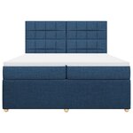 vidaXL Sommier à lattes de lit avec matelas Bleu 200x200 cm Tissu