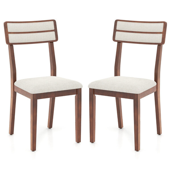 Lot de 2 chaises modernes de salle à manger 45 x 51 x 89 cm confort rembourré style contemporain en lin beige 20_0012436