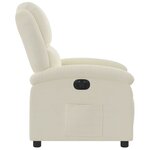 vidaXL Fauteuil inclinable électrique Crème Velours