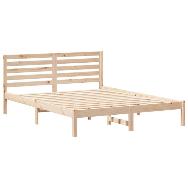 vidaXL Cadre de lit Marron 150 x 200 cm Bois massif en pin