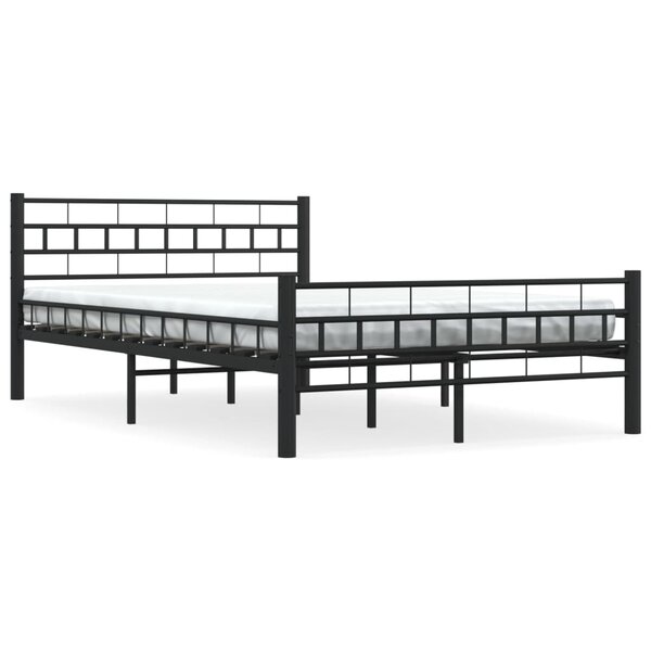 vidaXL Cadre de lit sans matelas noir acier 140x200 cm