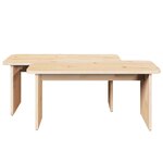 vidaXL Table basse 2 Pièces Naturel Bois massif en pin