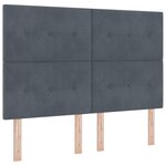 Lit à Sommier Box avec Matelas Gris Foncé 160x200 cm Velours