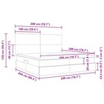 vidaXL Lit de rangement LED avec matelas Bleu 200 x 200 cm Tissu