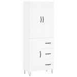 vidaXL Buffet haut Blanc 69 5x34x180 cm Bois d'ingénierie