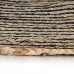 vidaXL Tapis fait à la main Jute avec design de spirale Noir 90 cm