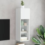 vidaXL Meuble TV avec lumières LED blanc 30 5x30x90 cm