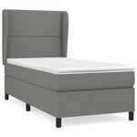 vidaXL Sommier à lattes de lit et matelas Gris foncé 90x190 cm Tissu