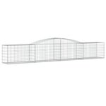 vidaXL Paniers à gabions arqués 7 Pièces 400x50x60/80 cm Fer galvanisé