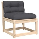vidaXL Salon de jardin 5 Pièces avec coussins bois de pin massif