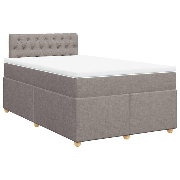 vidaXL Sommier à lattes de lit avec matelas taupe 120x190 cm tissu