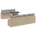 vidaXL Ensemble de canapé de jardin 8 Pièces Beige et Gris clair
