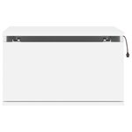 vidaXL Table de chevet murale avec lumières LED blanc