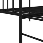 vidaXL Cadre de lit de jour avec tête de lit Noir 80 x 200 cm Acier